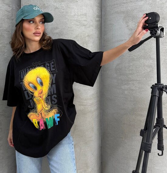 Oversize T-krekls "Crawf", black