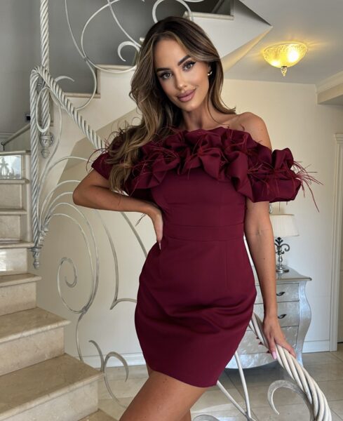 Bordo kokteiļkleita