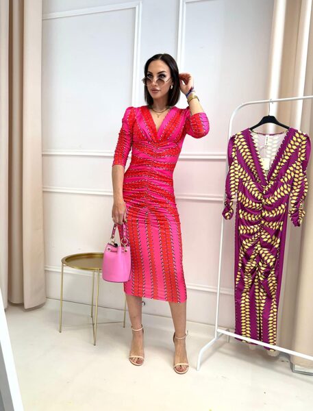 Midi kleita ar v-veida kakla izgriezumu